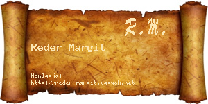 Reder Margit névjegykártya